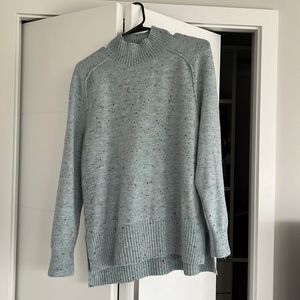 Cute light blue speckled sweater for fall